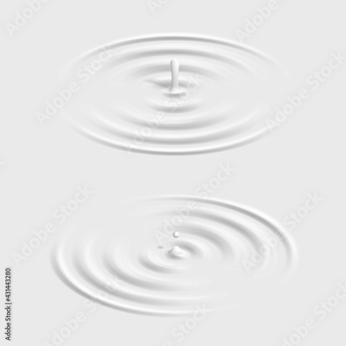 Isometric water surface drop splash ripple waves decoration vector background illustration