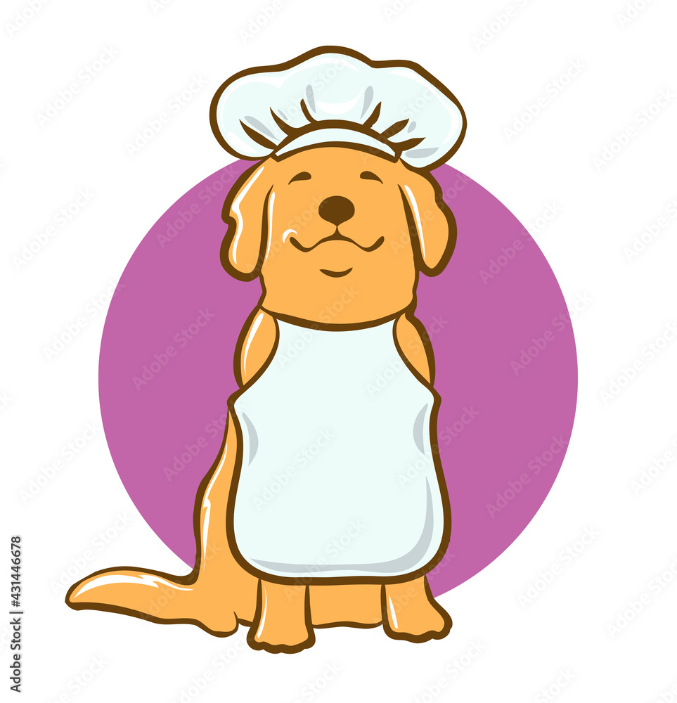 Cartoon dog with chef hat vector illustration Stock Vector Adobe Stock