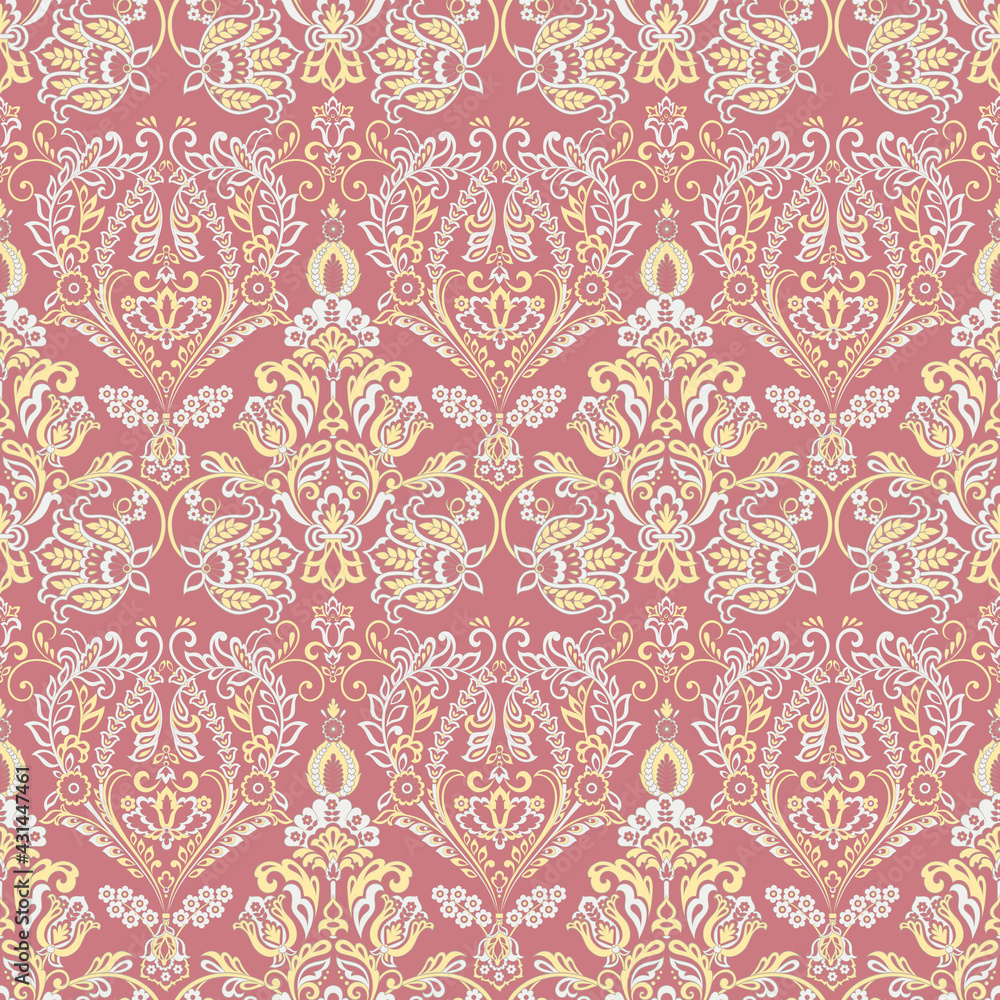 Baroque seamless floral pattern. Vector classic floral ornament