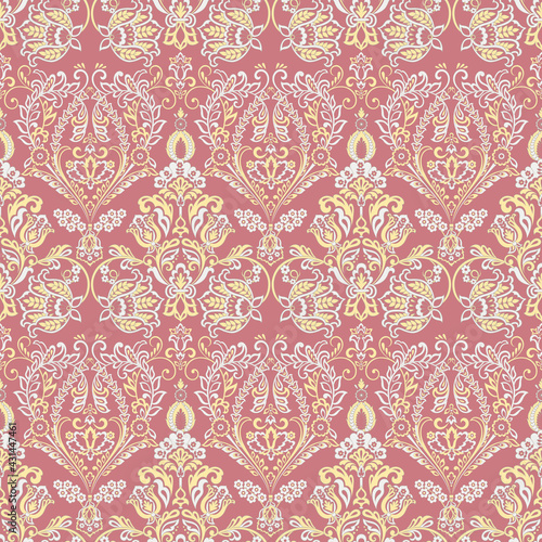 Baroque seamless floral pattern. Vector classic floral ornament