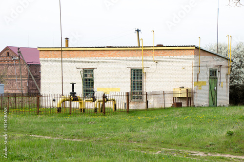 Modern brick buildings of the Soviet Union in the Kirovograd region photo