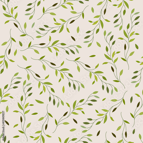 Botanical seamless pattern with forest or field grasses. For printing on fabric or paper.