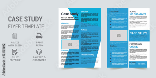 Business case study template  Double Side Flyer Layout  Case Study Booklet  Flyer Template  Template.