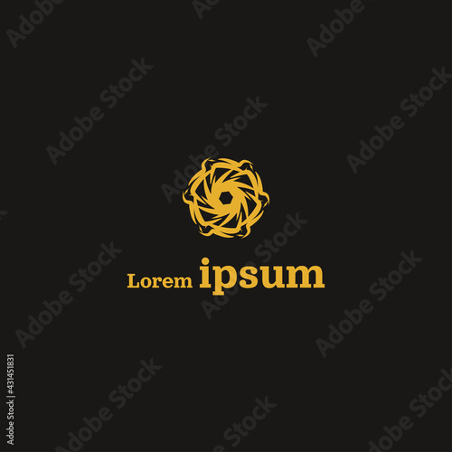 Orange Simple Aesthetic Creative Spiral Logo Design EPS10