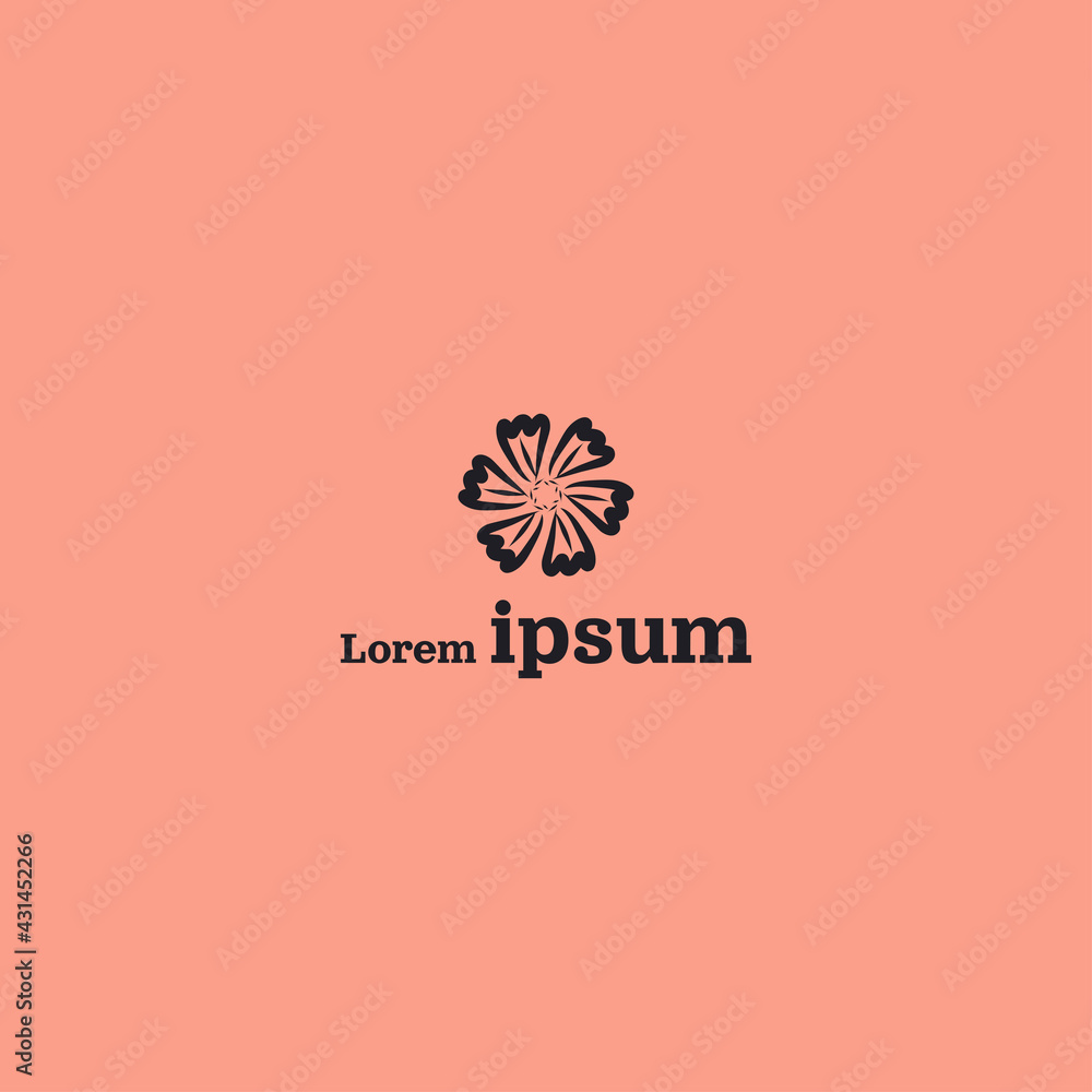Super Simple Aesthetic Flower Creative Logo Design EPS10
