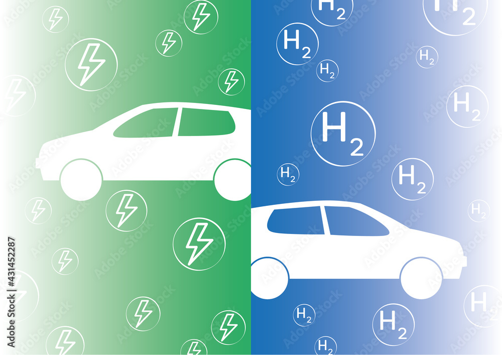 Fototapeta premium Automobilzukunft Elektro-Hydro