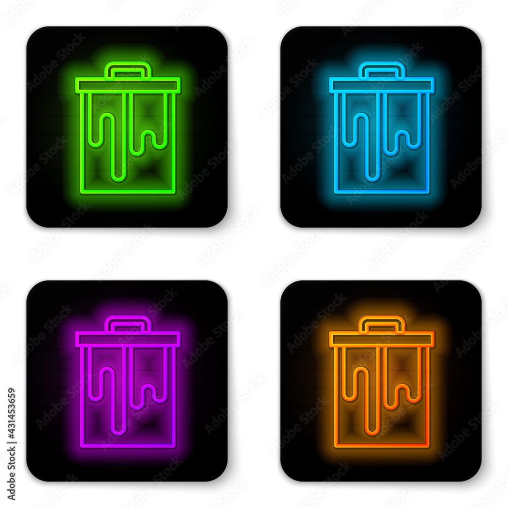 Glowing neon line Honeycomb icon isolated on white background. Honey cells symbol. Sweet natural food. Black square button. Vector Glowing neon line Honeycomb icon isolated on white background. Honey cells symbol. Sweet natural food. Black square button. Vector
