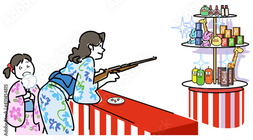 お祭りの射的屋台