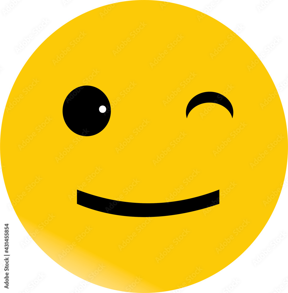 Fototapeta premium a smily vector with the one eye winked in the white background