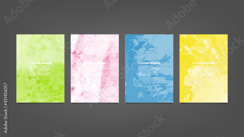 Set of colorful vector watercolor backgrounds for poster, brochure or flyer, Bundle of watercolor posters, flyers or cards. Banner template.