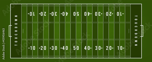 Modern American Football field on Green Grass Background,vector.