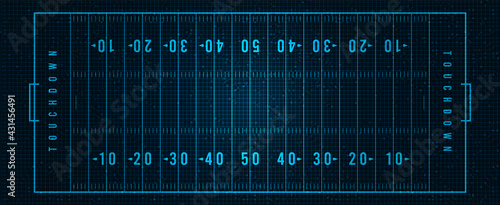 American Football field on Digital Technology Background,vector.