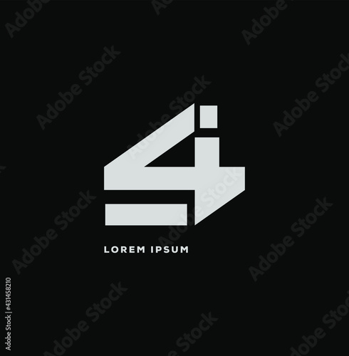 SI Initial letters of company name  monogram. typographic SI letter monogram.