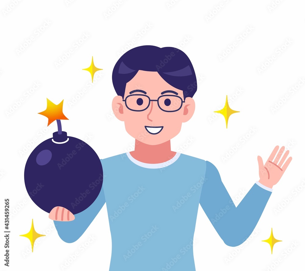 Male of glasses wearing water colored clothes Male of glasses wearing water colored clothes