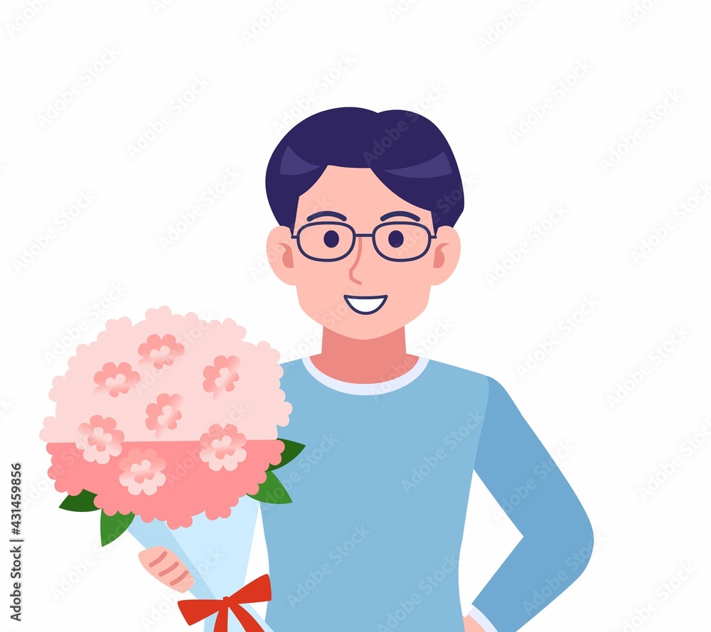 Male of glasses wearing water colored clothes Male of glasses wearing water colored clothes