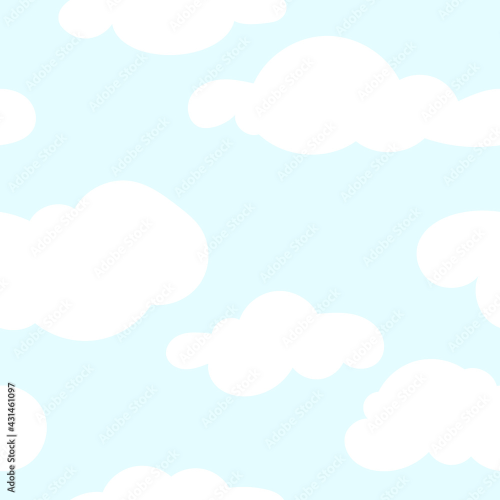 Cloud vector seamless cute pattern