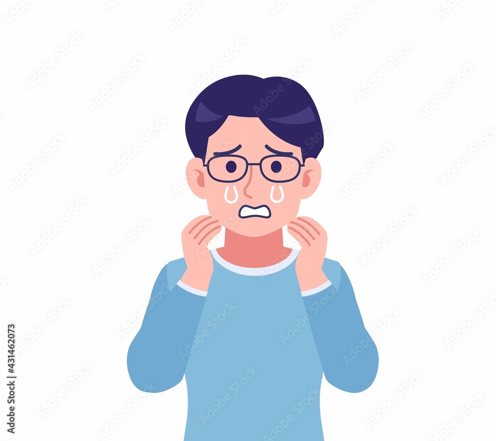 Male of glasses wearing water colored clothes Male of glasses wearing water colored clothes
