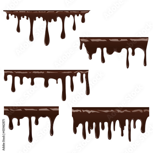 Melted choco syrup on white back ill