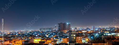 A night view of the city of Erbil in Iraq	 photo