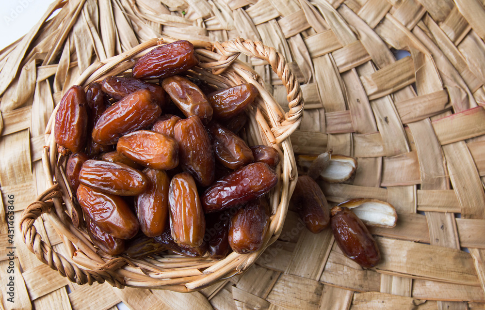 Dried date fruits in a bowl Dried date fruits in a bowl