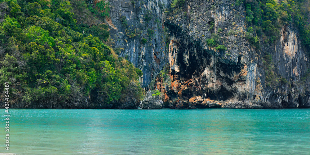 view of limestone island in phang nga bay in thailand view of limestone island in phang nga bay in thailand