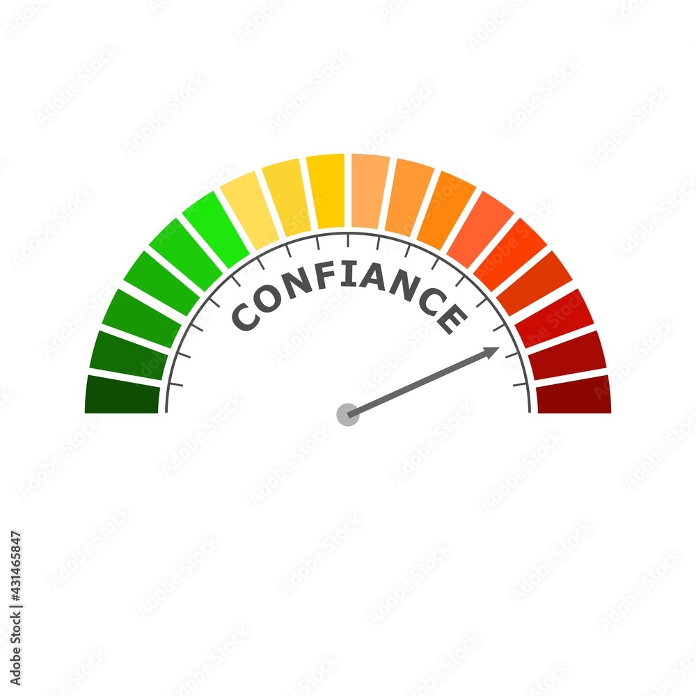 Trust level meter. Business and financial concept Trust level meter. Business and financial concept