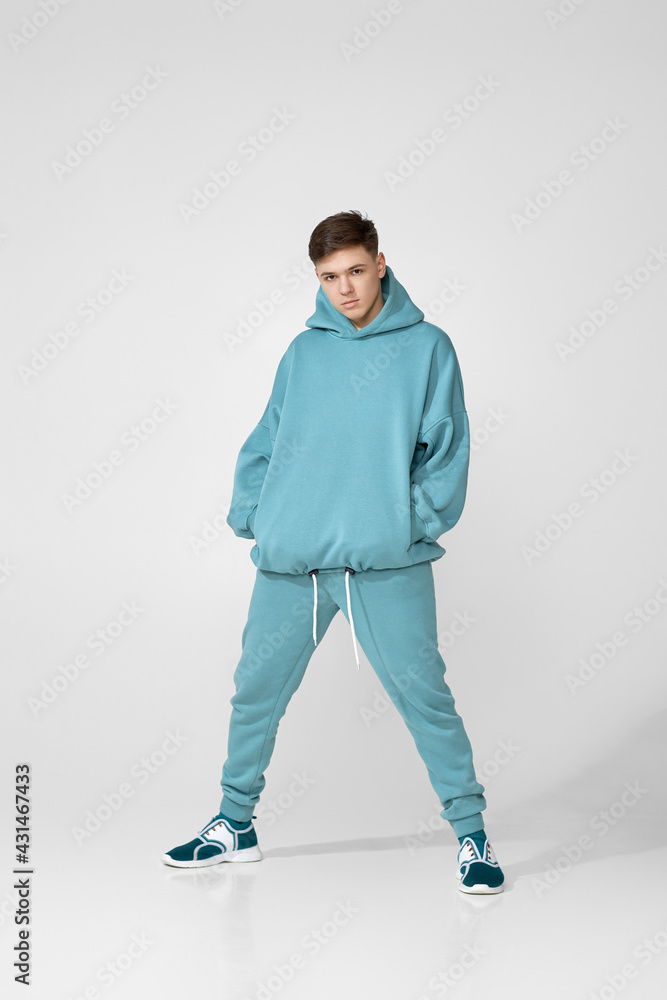 Handsome guy wearing stylish blank hoodie or sweatshirt Handsome guy wearing stylish blank hoodie or sweatshirt