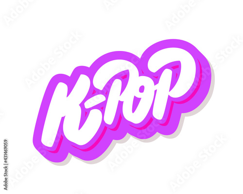 Fotografie K-pop. Korean pop music style. Vector handwritten lettering.