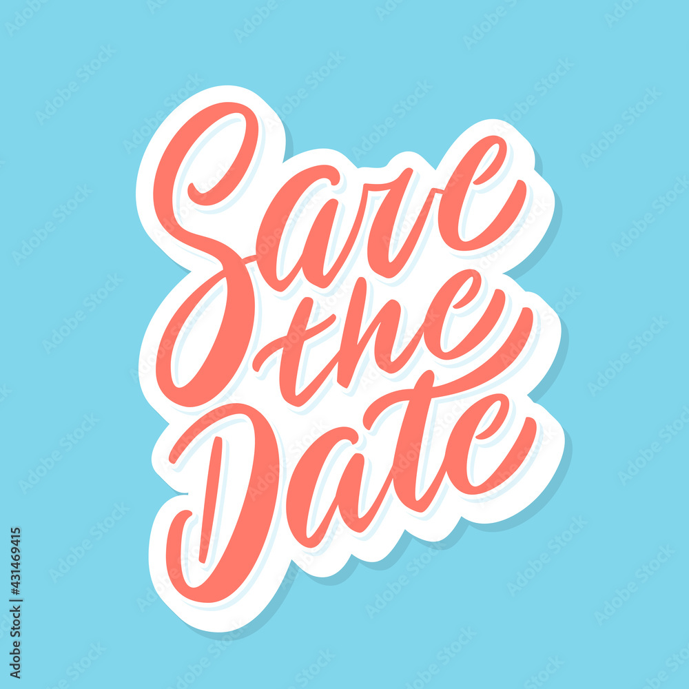 Save the date. Vector handwritten lettering.