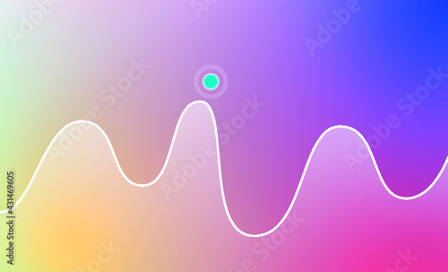 a colorful graph for mobile application, flat design, beautiful gradient. Mockup design.
