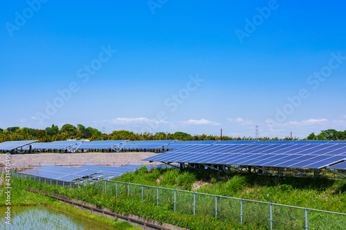 メガソーラー 太陽光発電 ソーラーパネル 【 気候変動 イメージ 】