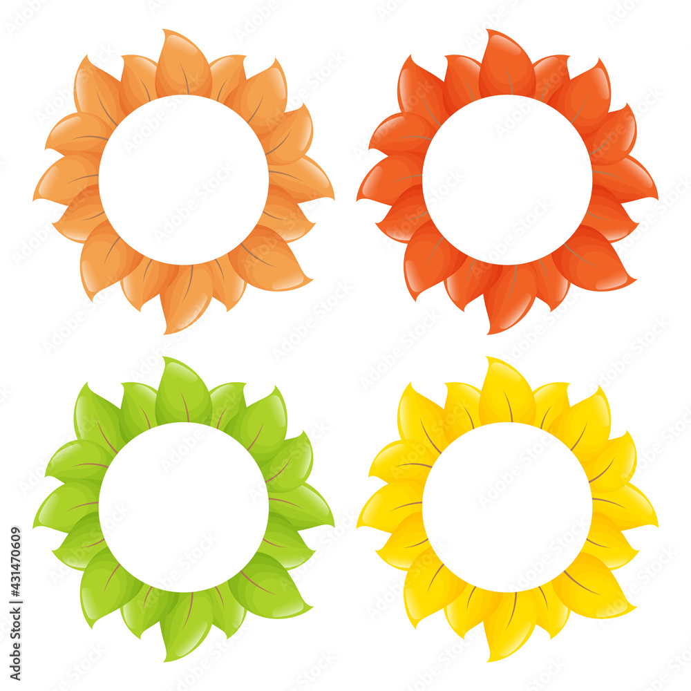 Set of frames with leaves. Set of frames with leaves.