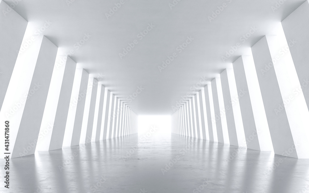 White Abstract Tunnel design. 3D rendering White Abstract Tunnel design. 3D rendering
