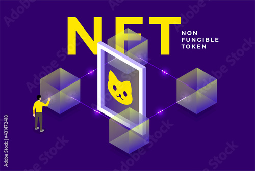 NFT Non-Fungible Token Vector Illustrations