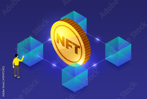 NFT Non-Fungible Token Vector Illustrations
