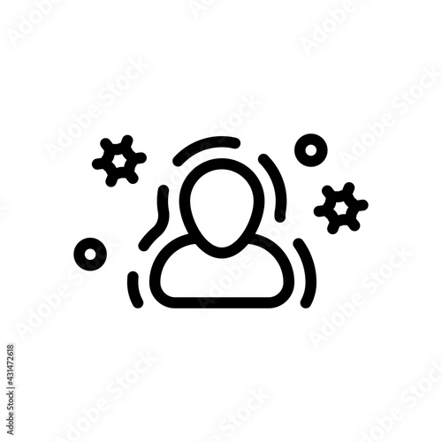 Immune system, antivirus protection, simple medical icon. Black linear icon with editable stroke on white background