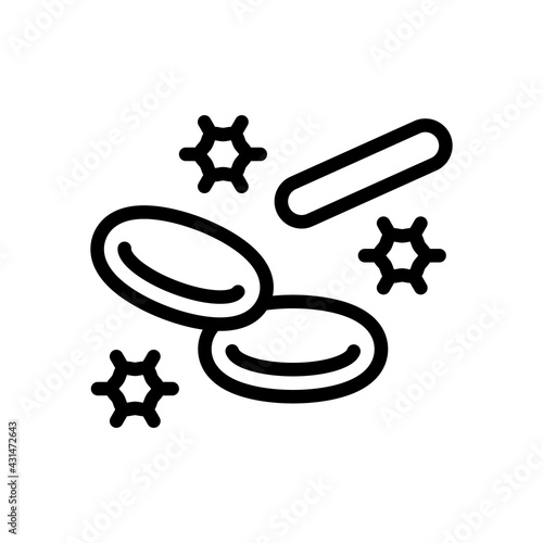 Blood cells, simple medical icon. Black linear icon with editable stroke on white background