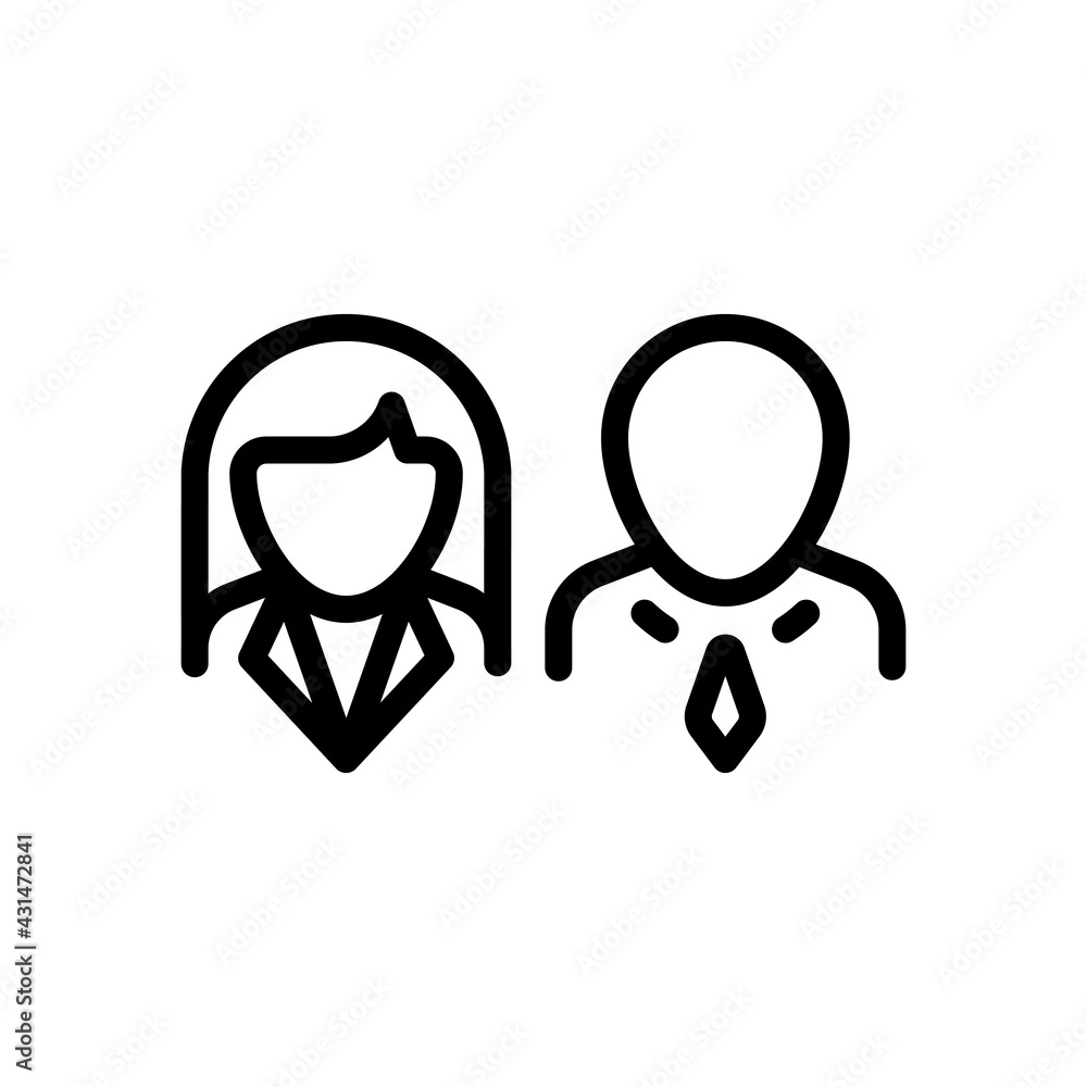 Simple user avatar, admin or member, business icon. Black linear icon with editable stroke on white background Simple user avatar, admin or member, business icon. Black linear icon with editable stroke on white background