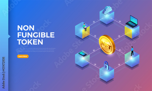 NFT Non-Fungible Token Vector Illustrations