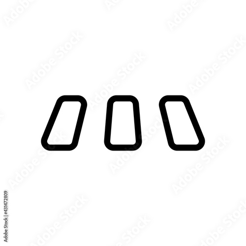 Pedestrian on crosswalk, simple sign of walking man crossing the road. Black linear icon with editable stroke on white background