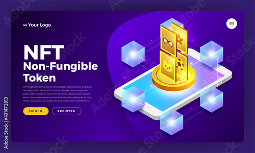 NFT Non-Fungible Token Vector Illustrations