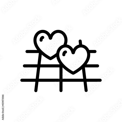 Map and heart, favorite addresses, loved places. Black linear icon with editable stroke on white background