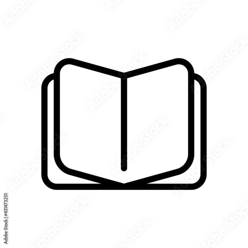 Empty notebook, literature book, published story. Black linear icon with editable stroke on white background