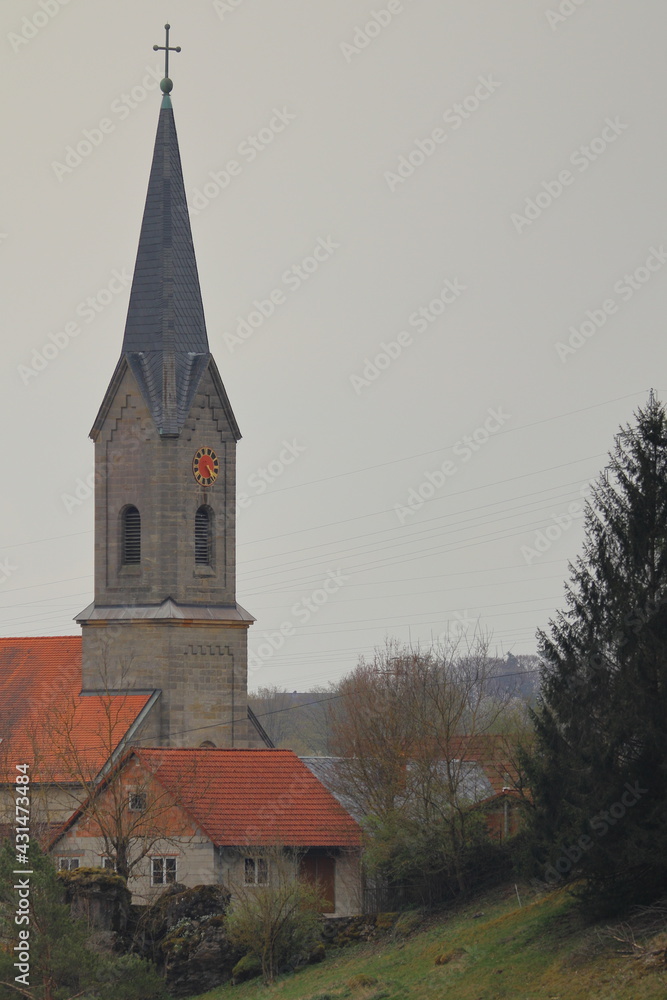 view of church with a steeple