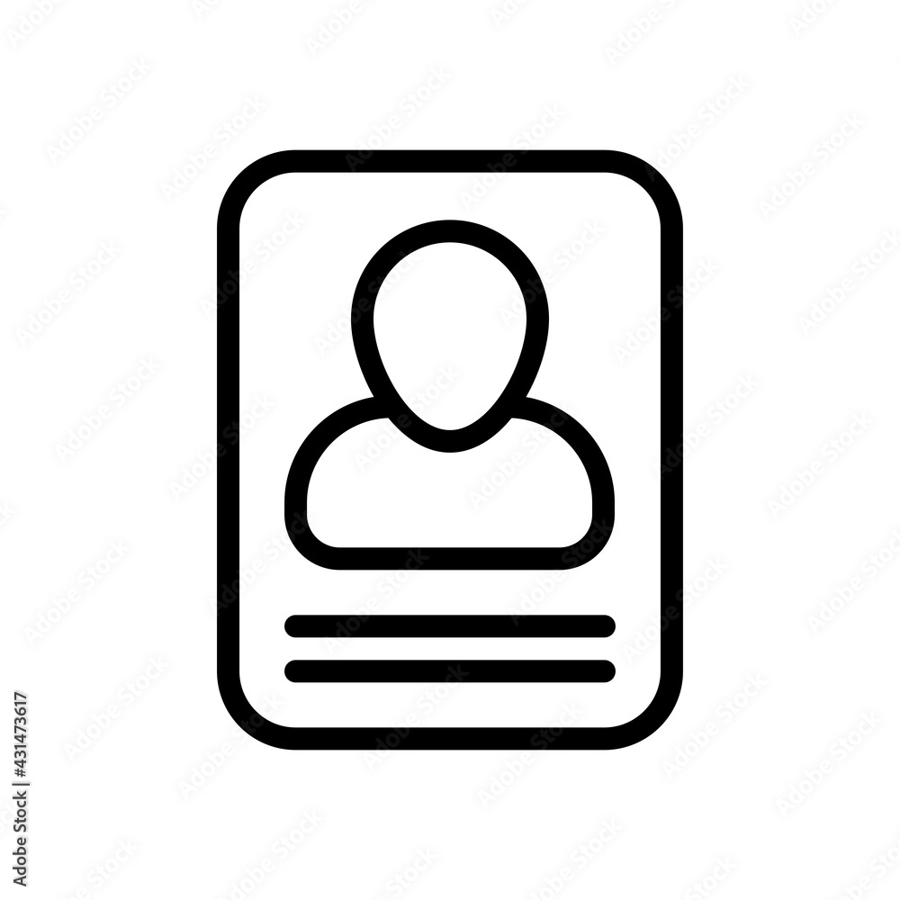 Resume on paper, simple business icon. Black linear icon with editable stroke on white background Resume on paper, simple business icon. Black linear icon with editable stroke on white background
