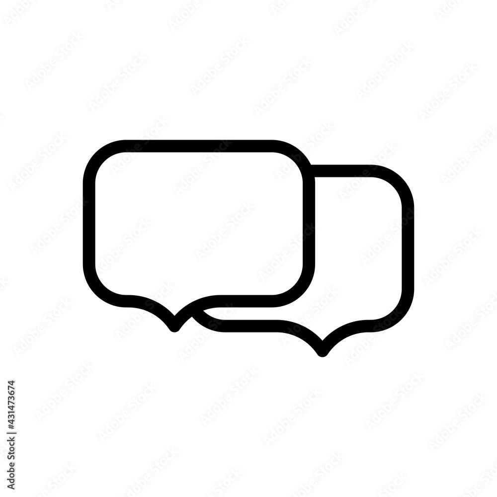 Speech bubbles, chat messages, text clouds, simple icon. Black linear icon with editable stroke on white background Speech bubbles, chat messages, text clouds, simple icon. Black linear icon with editable stroke on white background