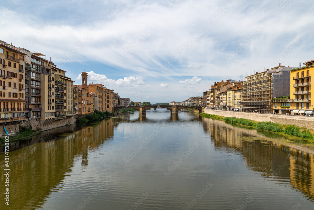 Ponte Santa Trinita Bridge in City of Florence, Tuscany, Italy