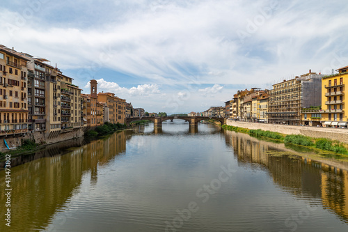 Ponte Santa Trinita Bridge in City of Florence  Tuscany  Italy