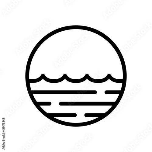 Simple wave icon, sea or ocean, abstract business logo. Black linear icon with editable stroke on white background