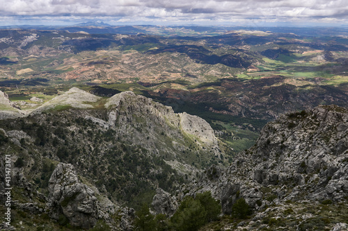 views from the top of the Sierra Prieta peak, on a cloudy day, in Casarabonela, Malaga province. Andalusia, Spain © Jesnofer